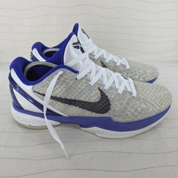 Nike Mens Kobe VI KB6 Concord Purple White Metallic Sneakers 429659-100 Size 10 - Picture 1 of 16
